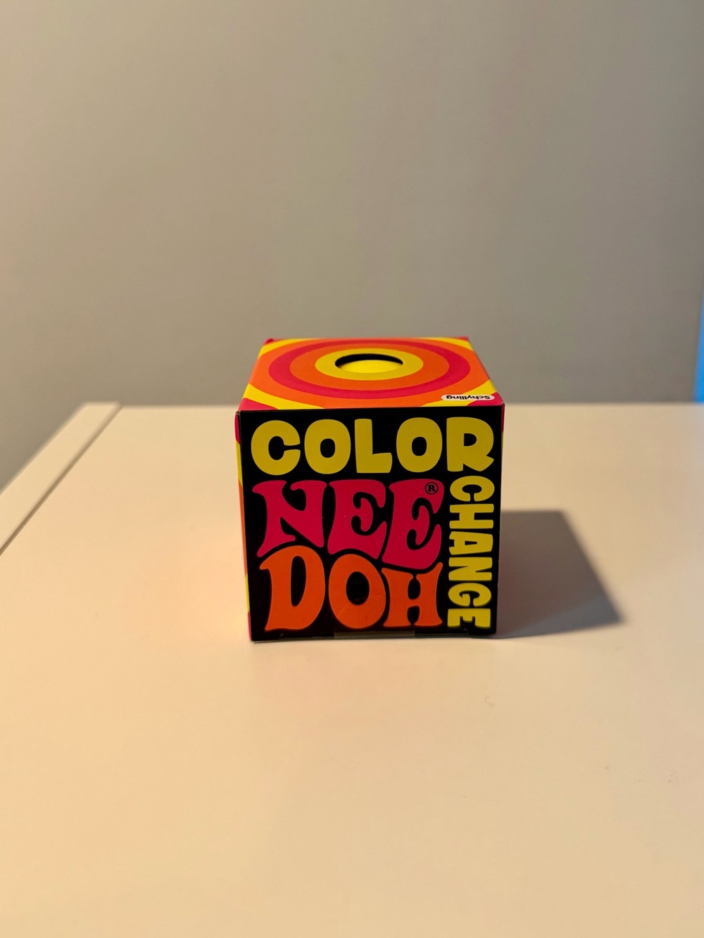 NeeDoh Color Change Cube Yellow Red Schylling Fidget Sensory Toy